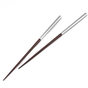 SHIROGANEEDA Hashi Essstäbchen Rotbraun Silber