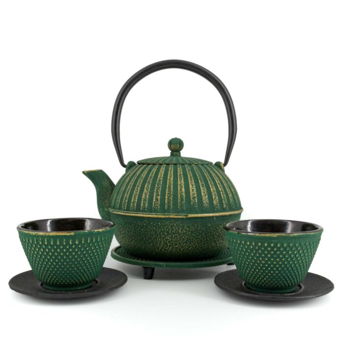 134799 yini tetsubin komplett set gusseisenkanne teekanne 900 ml gruen gold 001