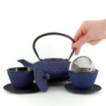 CHIYO Tetsubin Komplett-Set Gusseisenkanne 800 ml Blau – Bild 2
