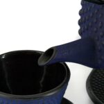 CHIYO Tetsubin Komplett-Set Gusseisenkanne 800 ml Blau – Bild 3