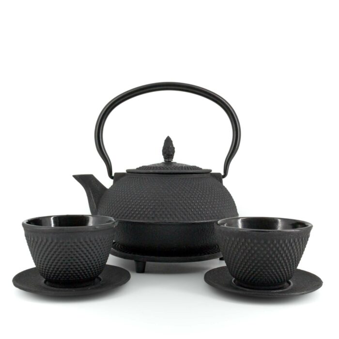 182806 arare tetsubin komplett set gusseisenkanne teekanne 900 ml schwarz 001