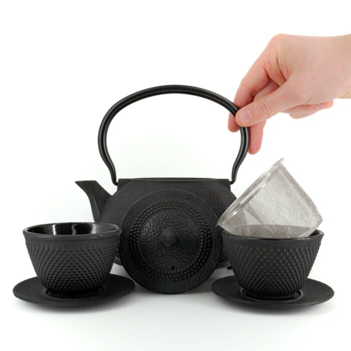 182806 arare tetsubin komplett set gusseisenkanne teekanne 900 ml schwarz 002