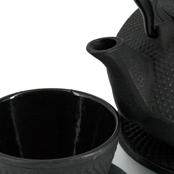 182806 arare tetsubin komplett set gusseisenkanne teekanne 900 ml schwarz 003