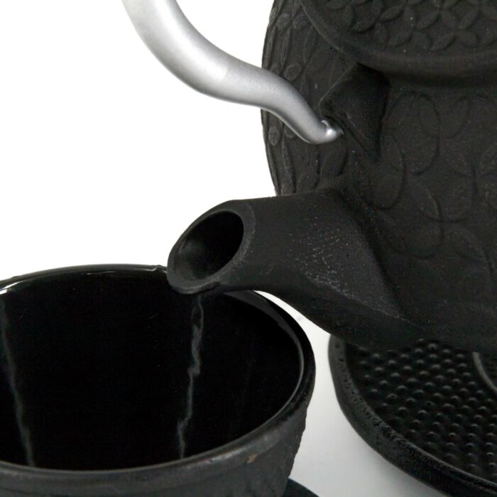 229121 shino tetsubin komplett set gusseisenkanne teekanne 900 ml schwarzsilber 003