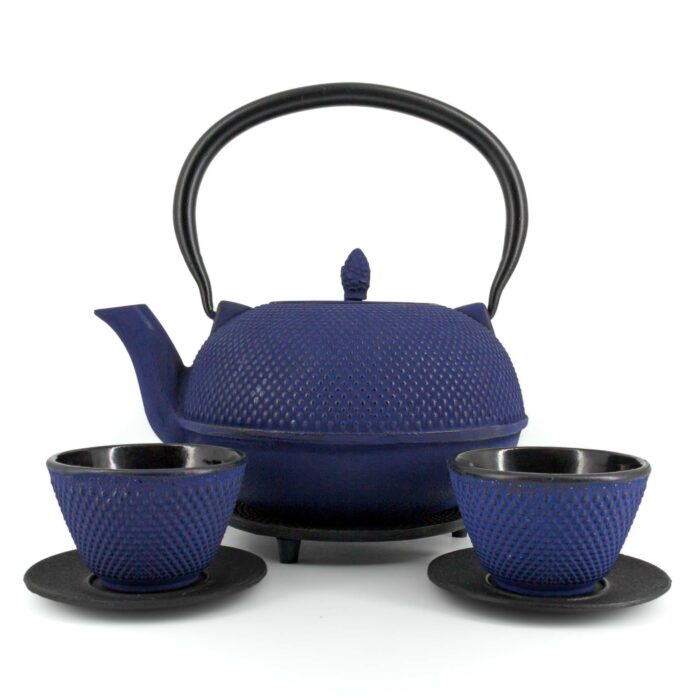 277530 arare tetsubin komplett set gusseisenkanne teekanne 1800 ml blau 001