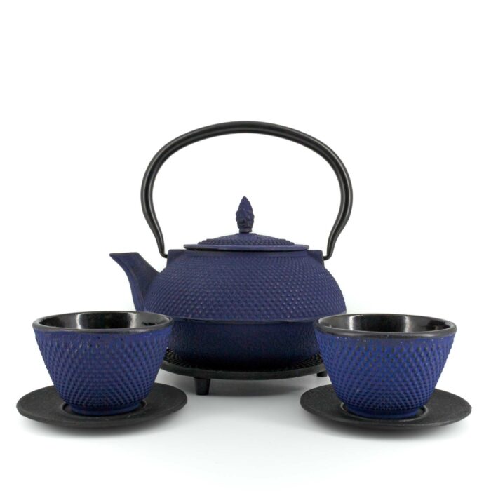 283350 arare tetsubin komplett set gusseisenkanne teekanne 900 ml blau 001