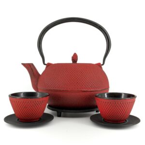 ARARE Tetsubin Komplett-Set Gusseisenkanne 1800 ml Rot