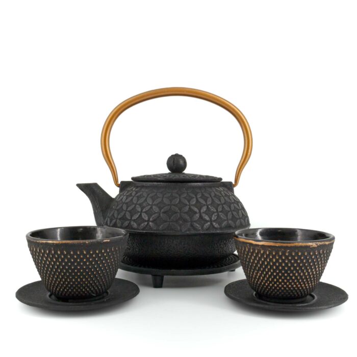 454756 shino tetsubin komplett set gusseisenkanne teekanne 900 ml schwarzkupfer 001
