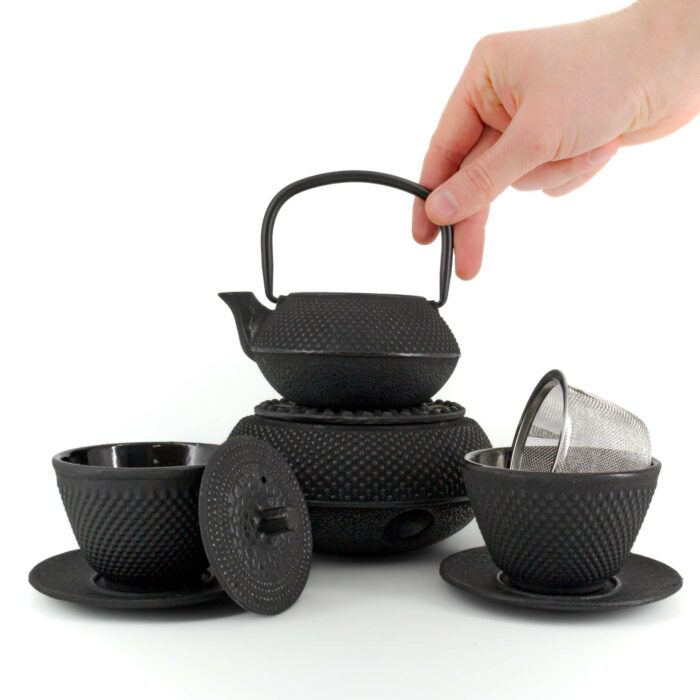 556400 arare tetsubin kombi set gusseisenkanne teekanne 300 ml schwarz 002