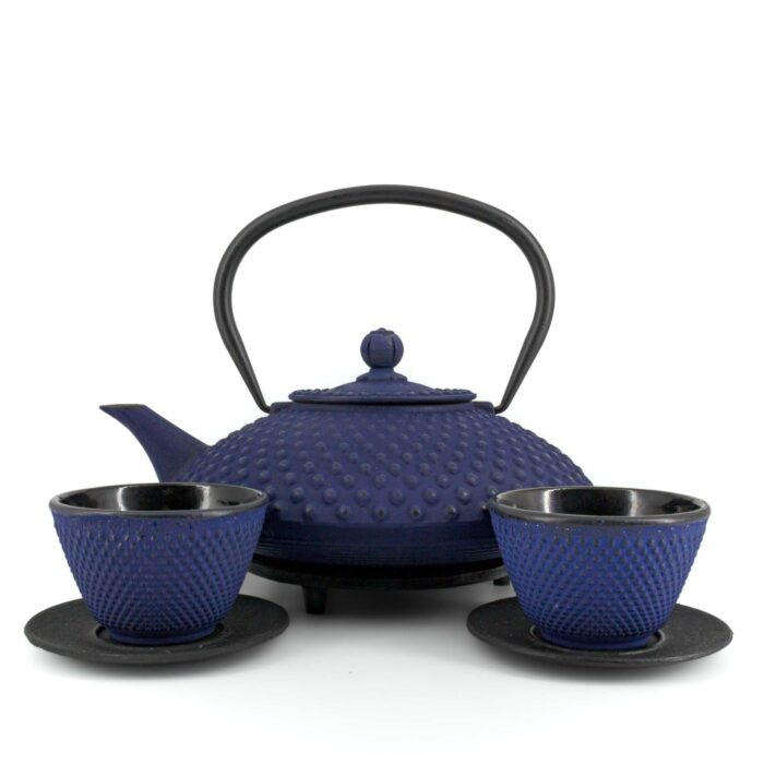 577385 chiyo tetsubin komplett set gusseisenkanne teekanne 1200 ml blau 001