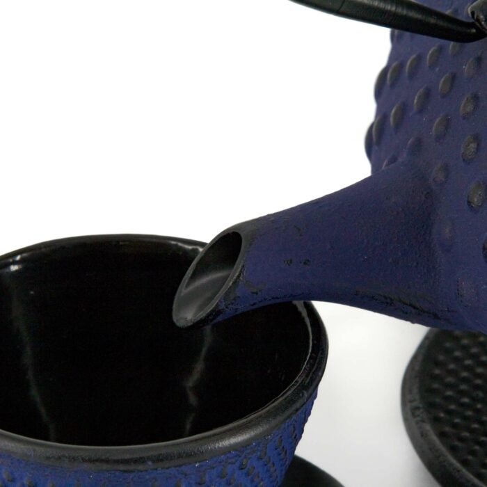 577385 chiyo tetsubin komplett set gusseisenkanne teekanne 1200 ml blau 003