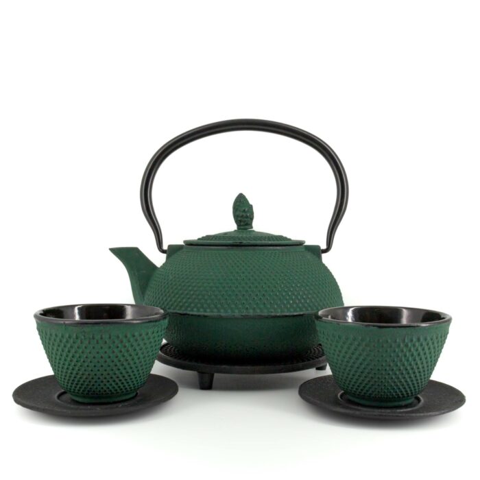 604068 arare tetsubin komplett set gusseisenkanne teekanne 900 ml gruen 001