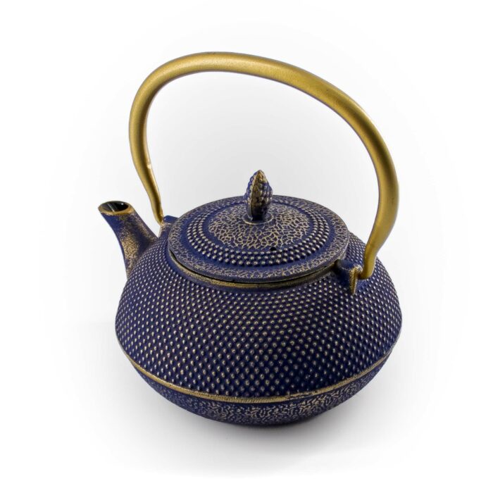 613808 arare gusseisenkanne tetsubin 900 ml blau gold 005 basis