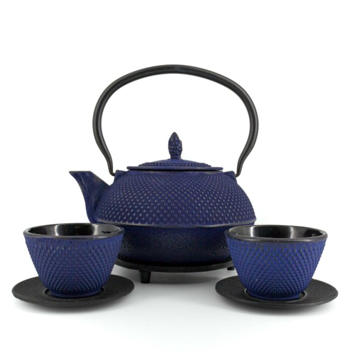666889 arare tetsubin komplett set gusseisenkanne teekanne 1200 ml blau 001