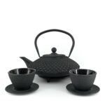 802044 Chiyo Tetsubin Komplett Set Gusseisenkanne Teekanne 1200 Ml Schwarz 001