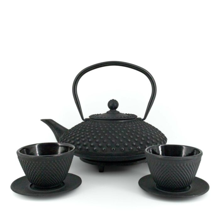 802044 Chiyo Tetsubin Komplett Set Gusseisenkanne Teekanne 1200 Ml Schwarz 001