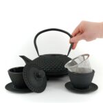 802044 Chiyo Tetsubin Komplett Set Gusseisenkanne Teekanne 1200 Ml Schwarz 002