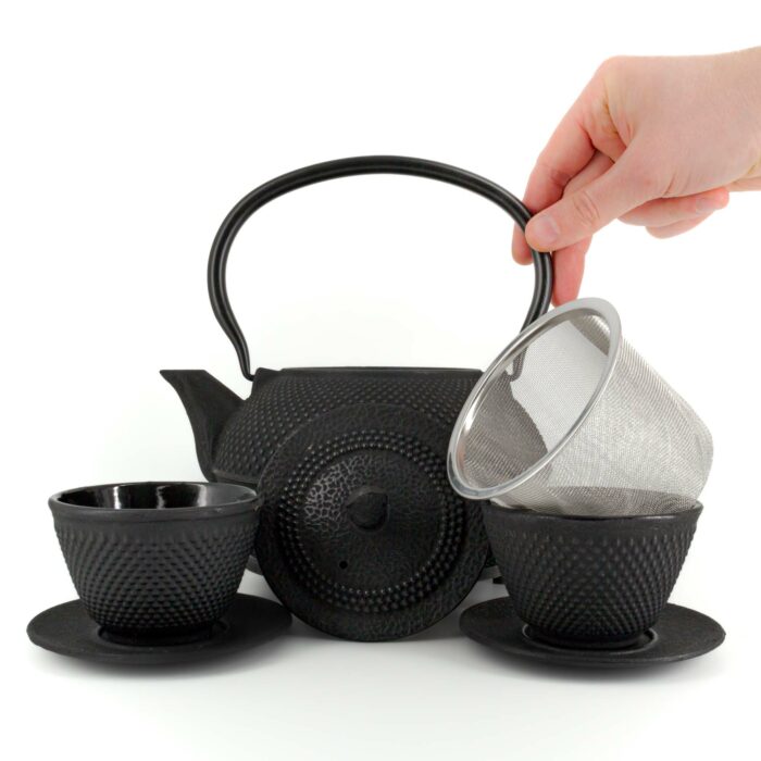 855034 arare tetsubin komplett set gusseisenkanne teekanne 1200 ml schwarz 002