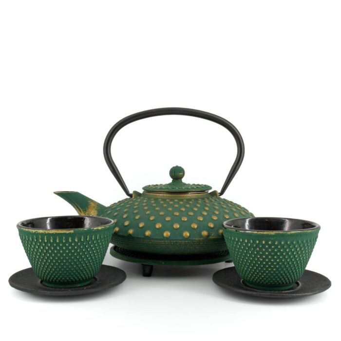 877475 chiyo tetsubin komplett set gusseisenkanne teekanne 800 ml gruengold 001