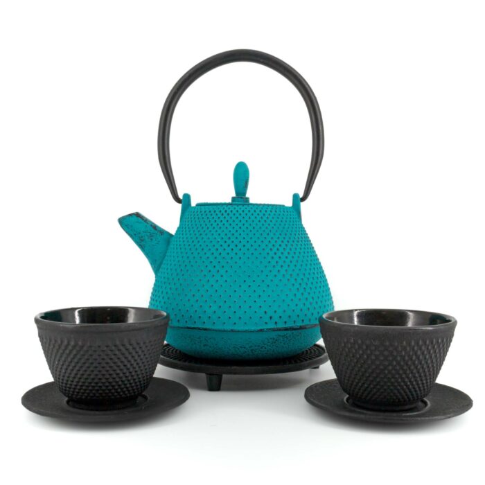 914050 akemi tetsubin komplett set gusseisenkanne teekanne 800 ml blau 001