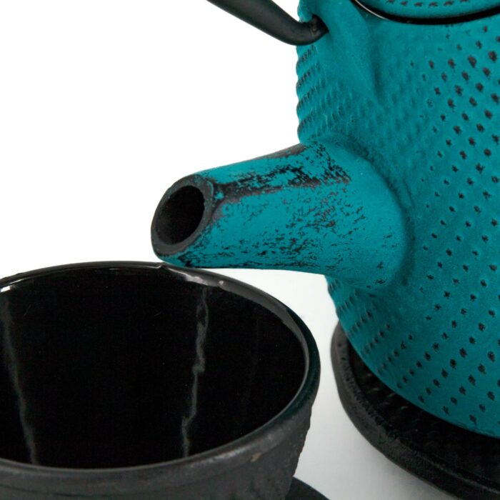 914050 akemi tetsubin komplett set gusseisenkanne teekanne 800 ml blau 003