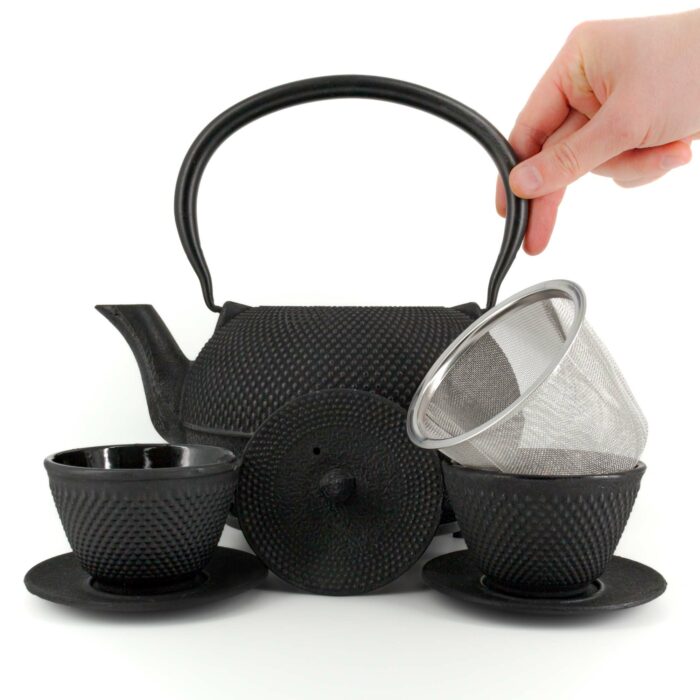 923787 arare tetsubin komplett set gusseisenkanne teekanne 1800 ml schwarz 002