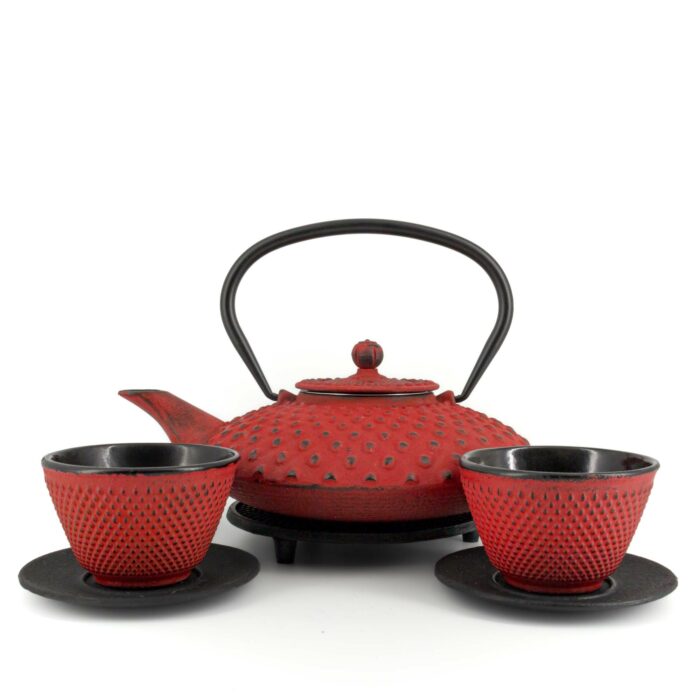 932685 chiyo tetsubin komplett set gusseisenkanne teekanne 800 ml rot 001