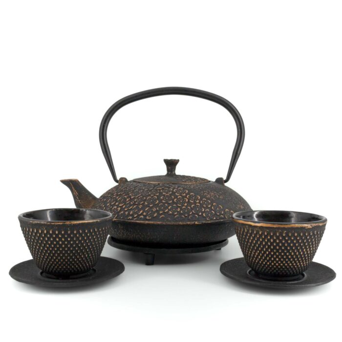939670 takumi tetsubin komplett set gusseisenkanne teekanne 1100 ml schwarzgold 001