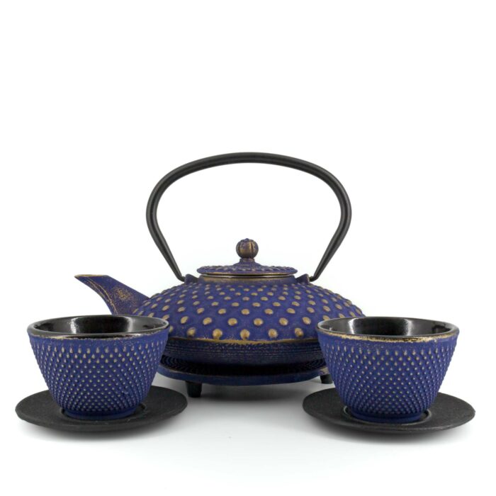 990913 chiyo tetsubin komplett set gusseisenkanne teekanne 800 ml blaugold 001
