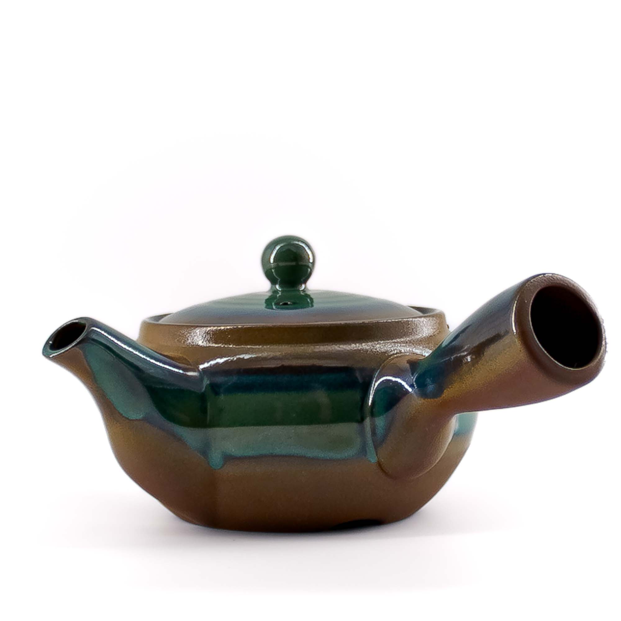 RISAKO Kyusu Keramikkanne 400 ml Türkis Orange