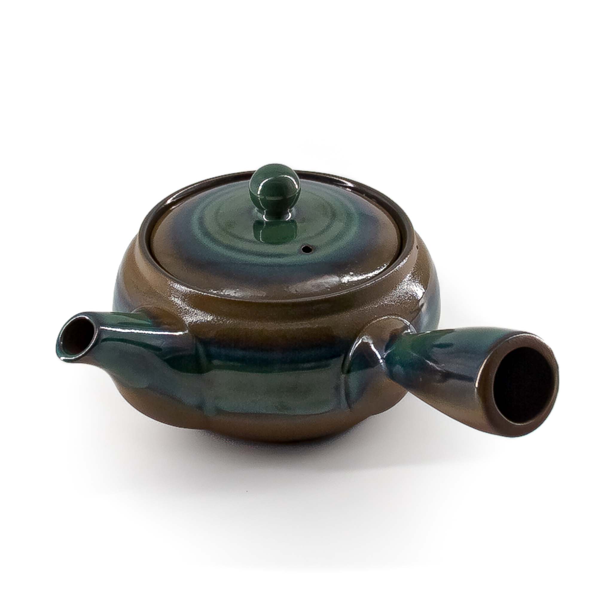 RISAKO Kyusu Keramikkanne 400 ml Türkis Orange – Bild 3