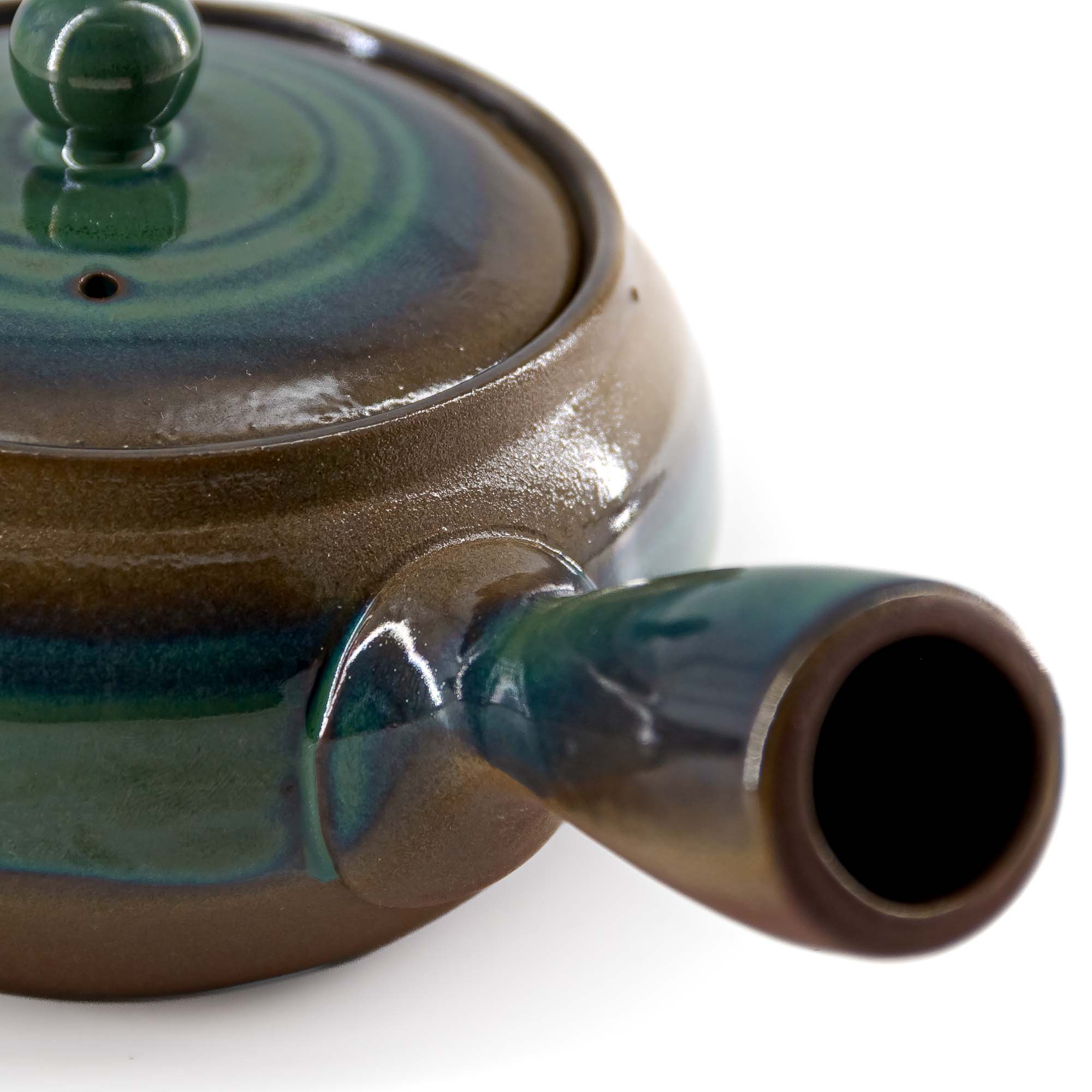 RISAKO Kyusu Keramikkanne 400 ml Türkis Orange – Bild 4