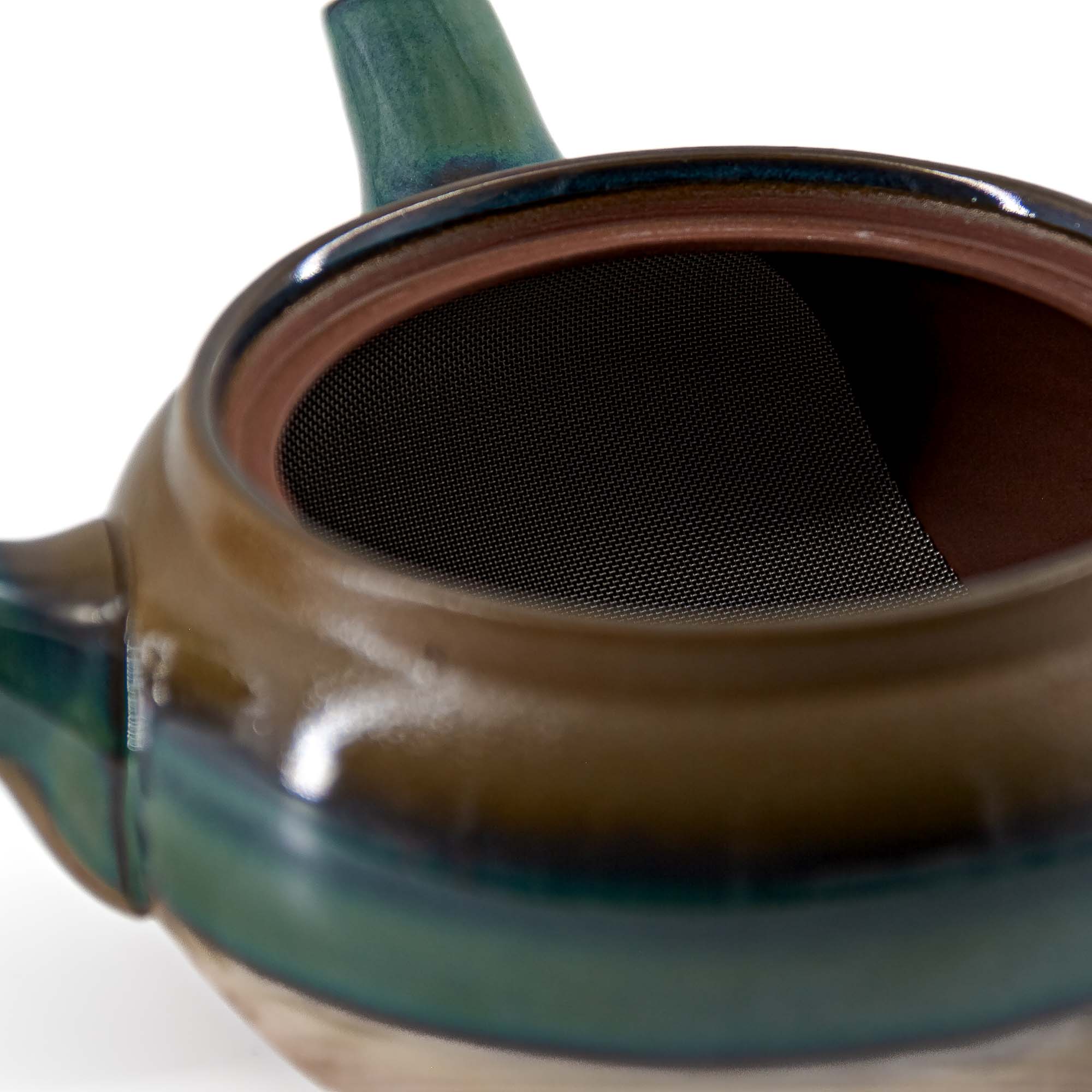 RISAKO Kyusu Keramikkanne 400 ml Türkis Orange – Bild 6