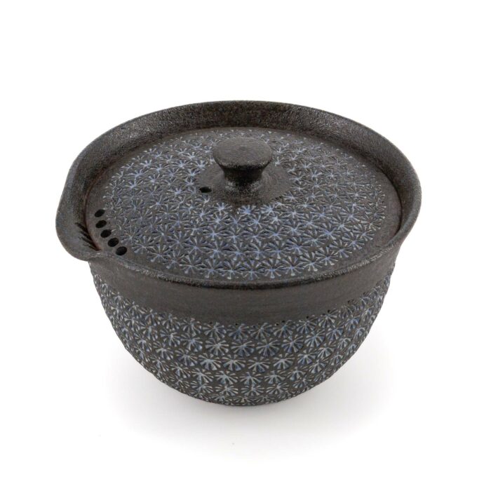 320147 nanban mishimazume keramikkanne kyusu 280 ml schwarz blau 003 basis