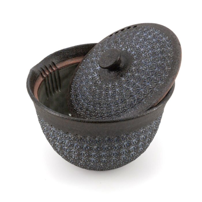 320147 nanban mishimazume keramikkanne kyusu 280 ml schwarz blau 004 basis