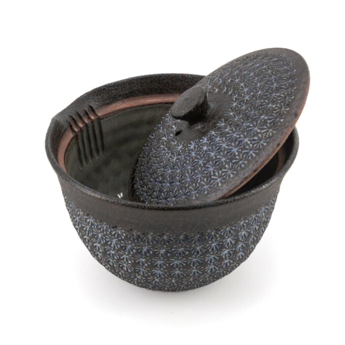 320147 nanban mishimazume keramikkanne kyusu 280 ml schwarz blau 009 basis