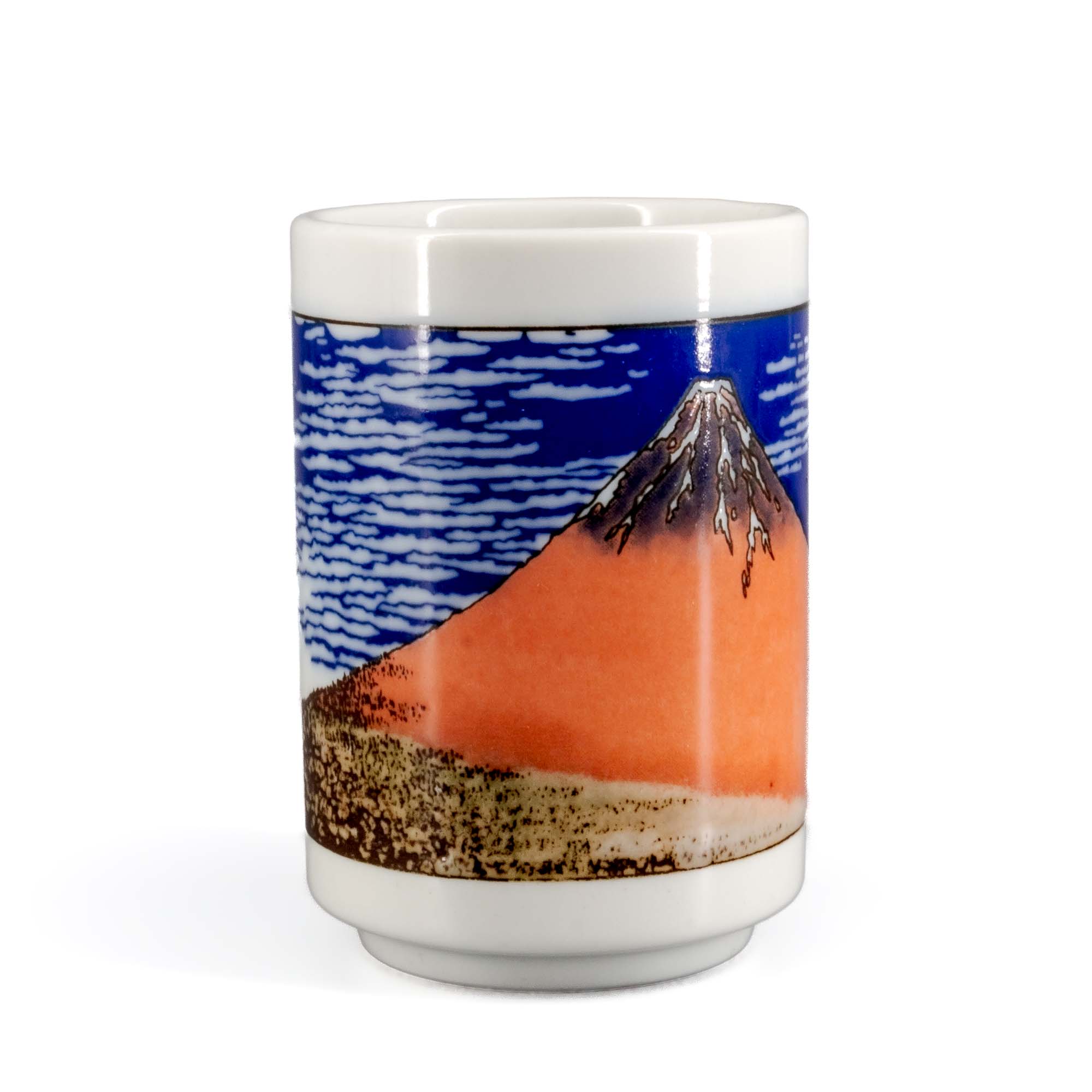 362748-FUJI-Keramiktasse-Tokinoyunomi-250-ml-Weiss-Blau-Orange-Beige-001 FUJI Tokinoyunomi Keramiktasse 250 ml Weiß Blau – Bild 1