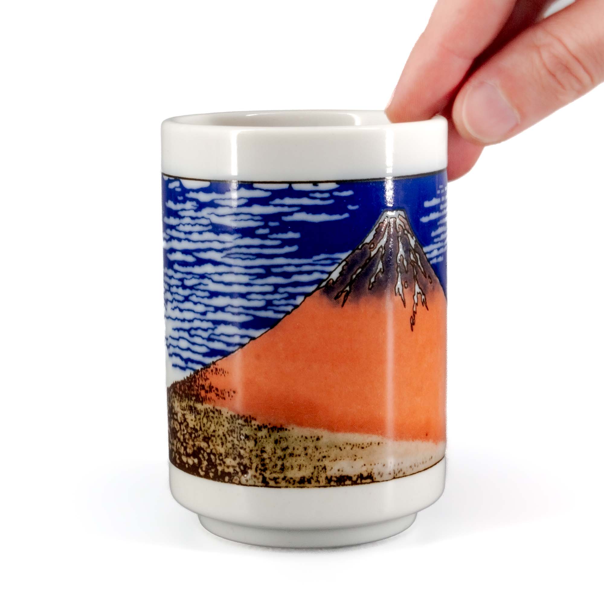 FUJI Tokinoyunomi Keramiktasse 250 ml Weiß Blau – Bild 2