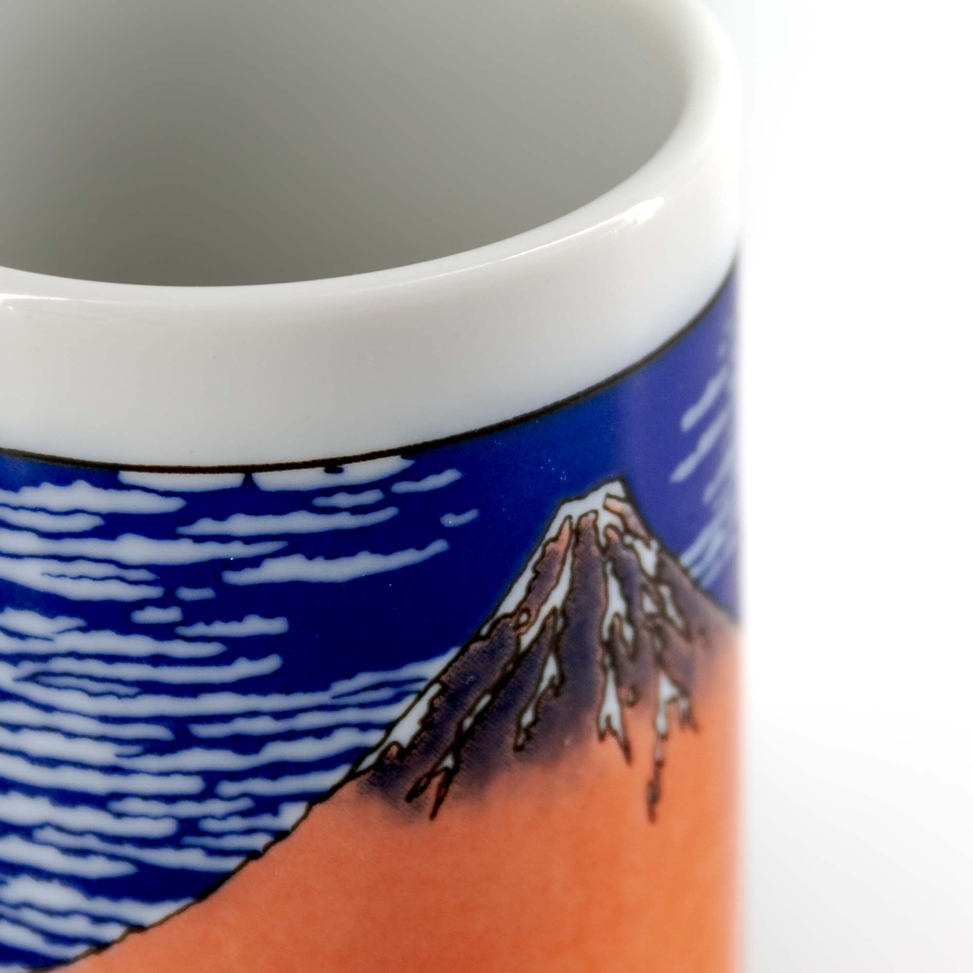 FUJI Tokinoyunomi Keramiktasse 250 ml Weiß Blau – Bild 5