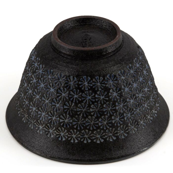 964580 nanban mishimazume keramiktasse tokinoyunomi 140 ml schwarz blau 008