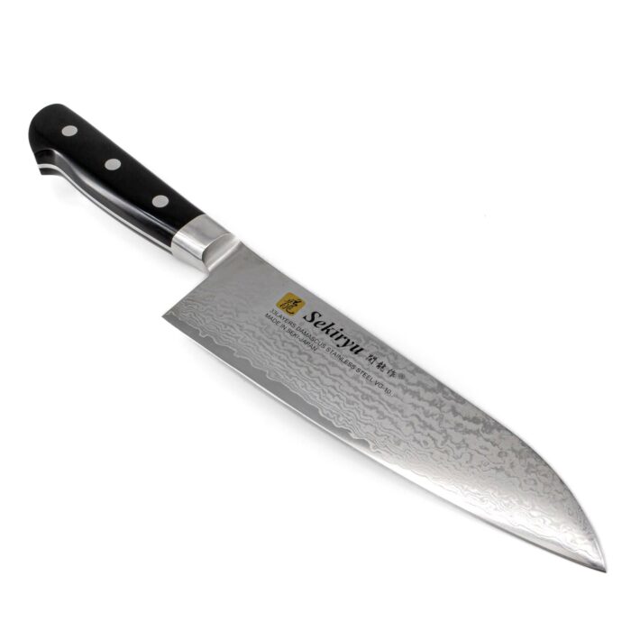 Sekiryu Santoku Hocho Kochmesser Silber Schwarz – Bild 1