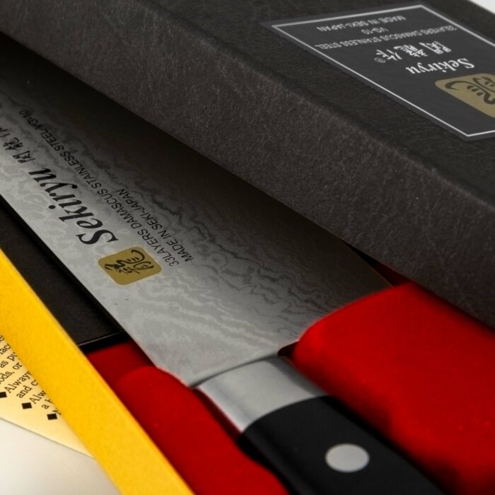 Sekiryu Santoku Hocho Kochmesser Silber Schwarz – Bild 8