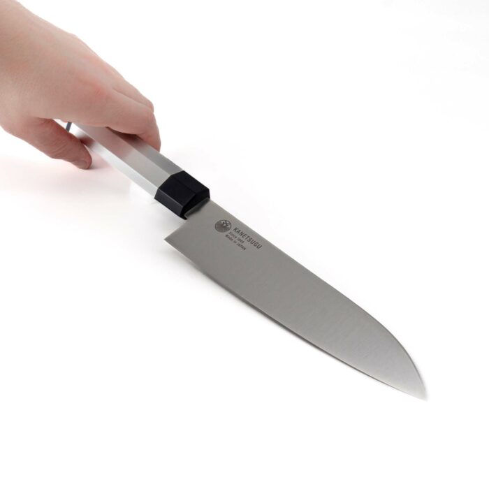 Kanetsugu Zuiun Kiwami Santoku Hocho Kochmesser Silber – Bild 2