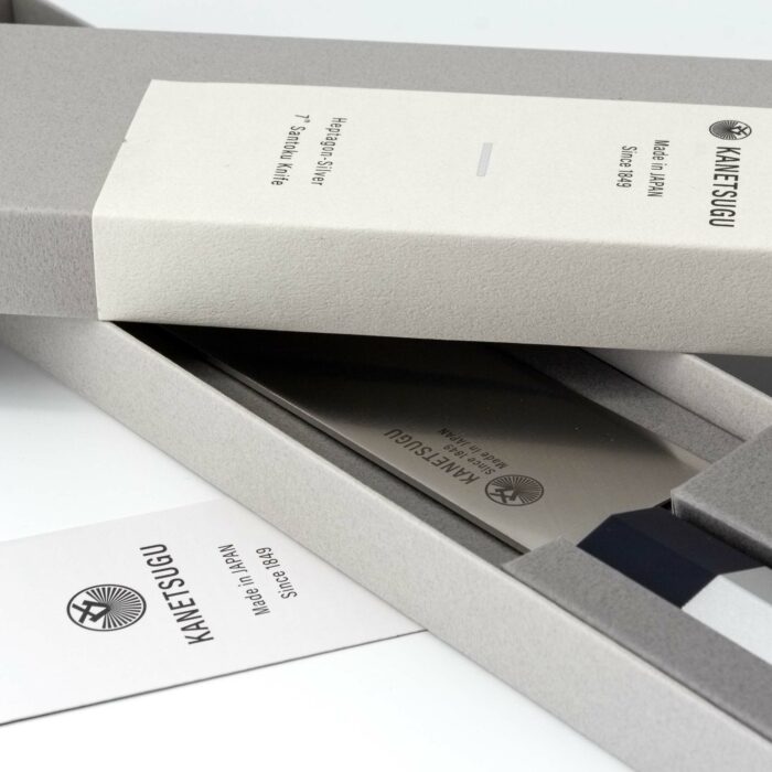 Kanetsugu Zuiun Kiwami Santoku Hocho Kochmesser Silber – Bild 8