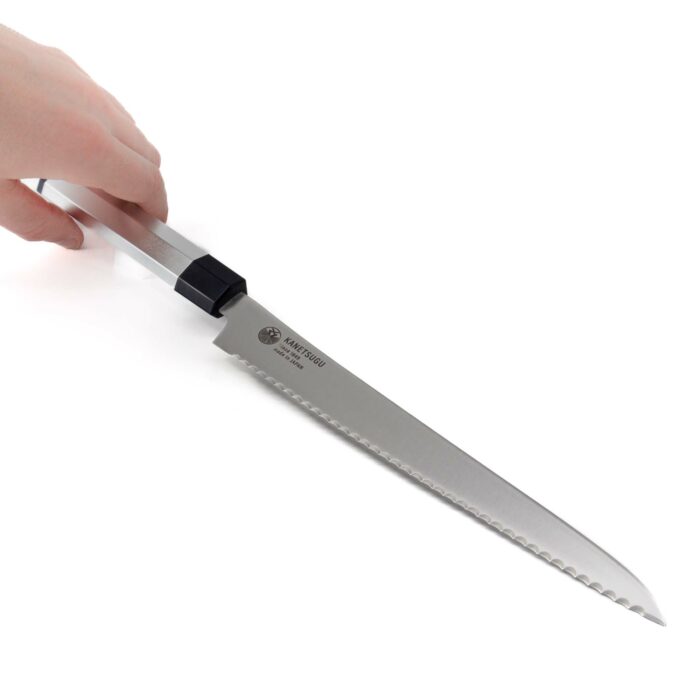 Kanetsugu Zuiun Kiwami Bread Hocho Kochmesser Silber – Bild 2