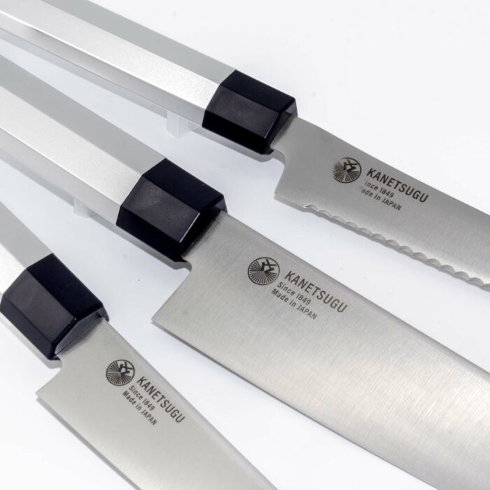 Kanetsugu Zuiun Kiwami Hocho Kombi-Set Kochmesser Silber – Bild 4