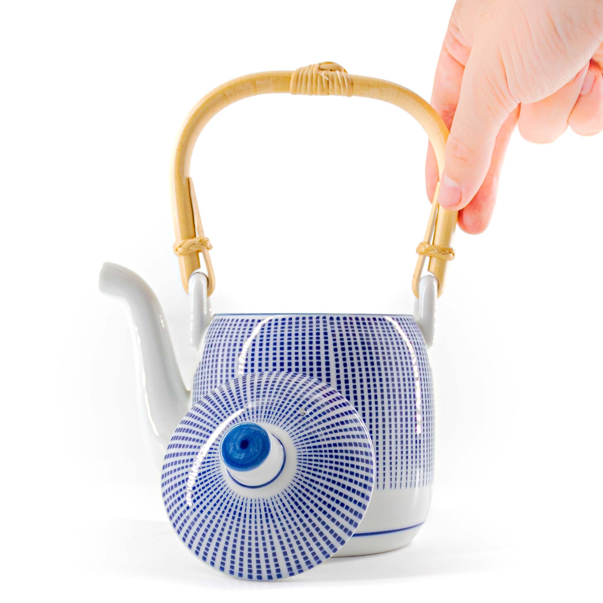 TOKUSA Jikichabin Porzellankanne 600 ml Weiß Blau – Bild 2