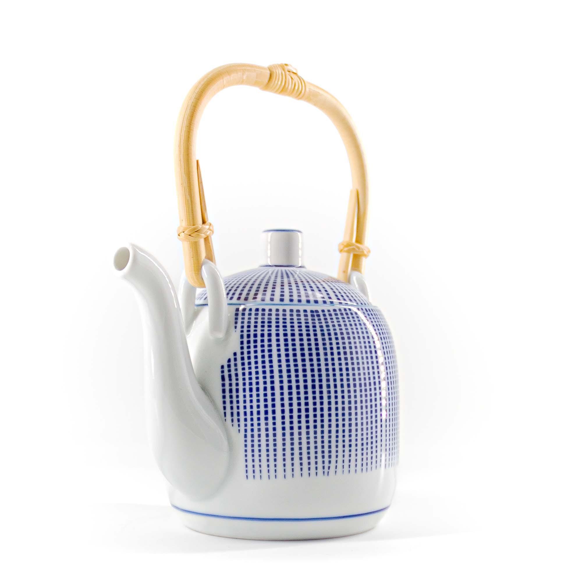 TOKUSA Jikichabin Porzellankanne 600 ml Weiß Blau – Bild 3