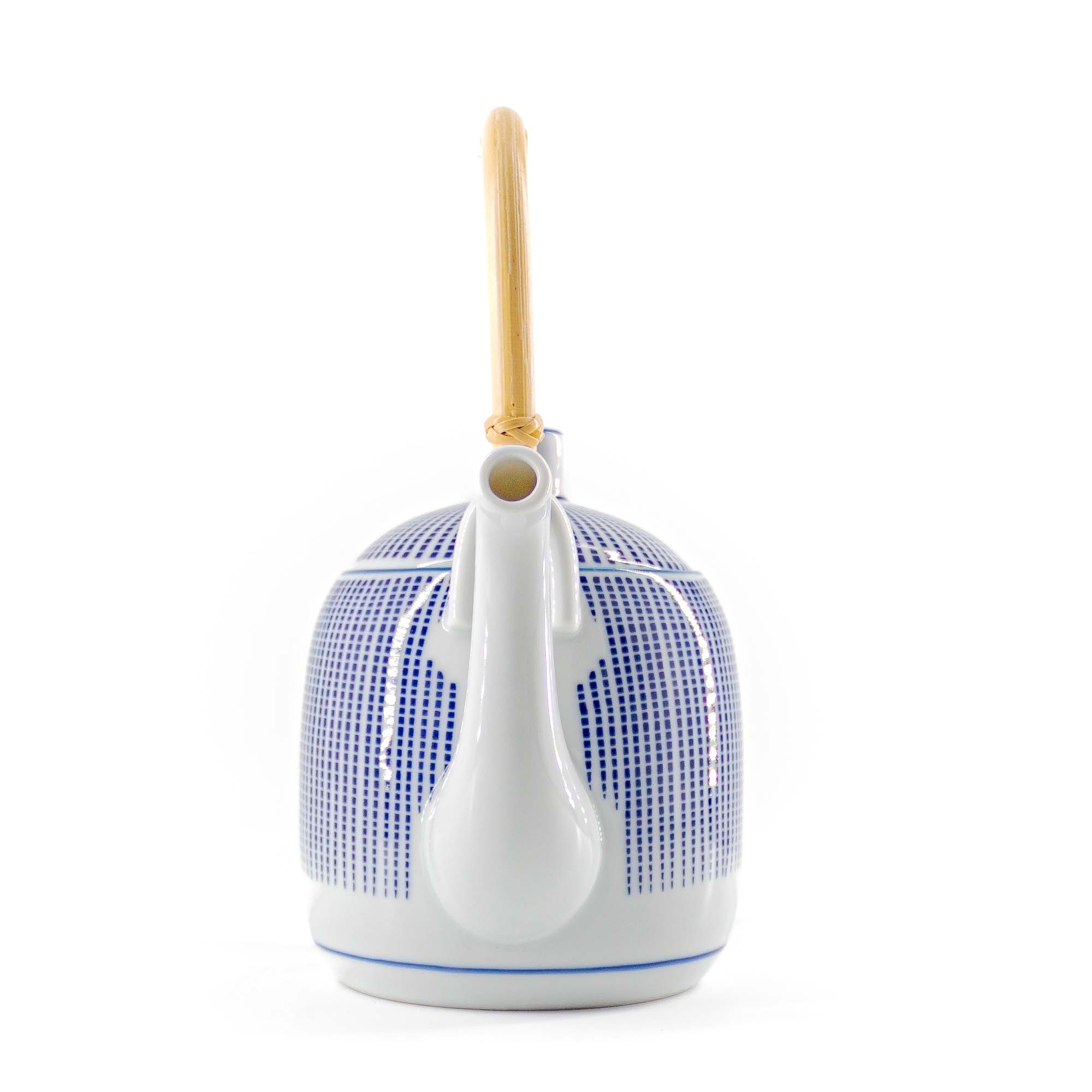 TOKUSA Jikichabin Porzellankanne 600 ml Weiß Blau – Bild 4