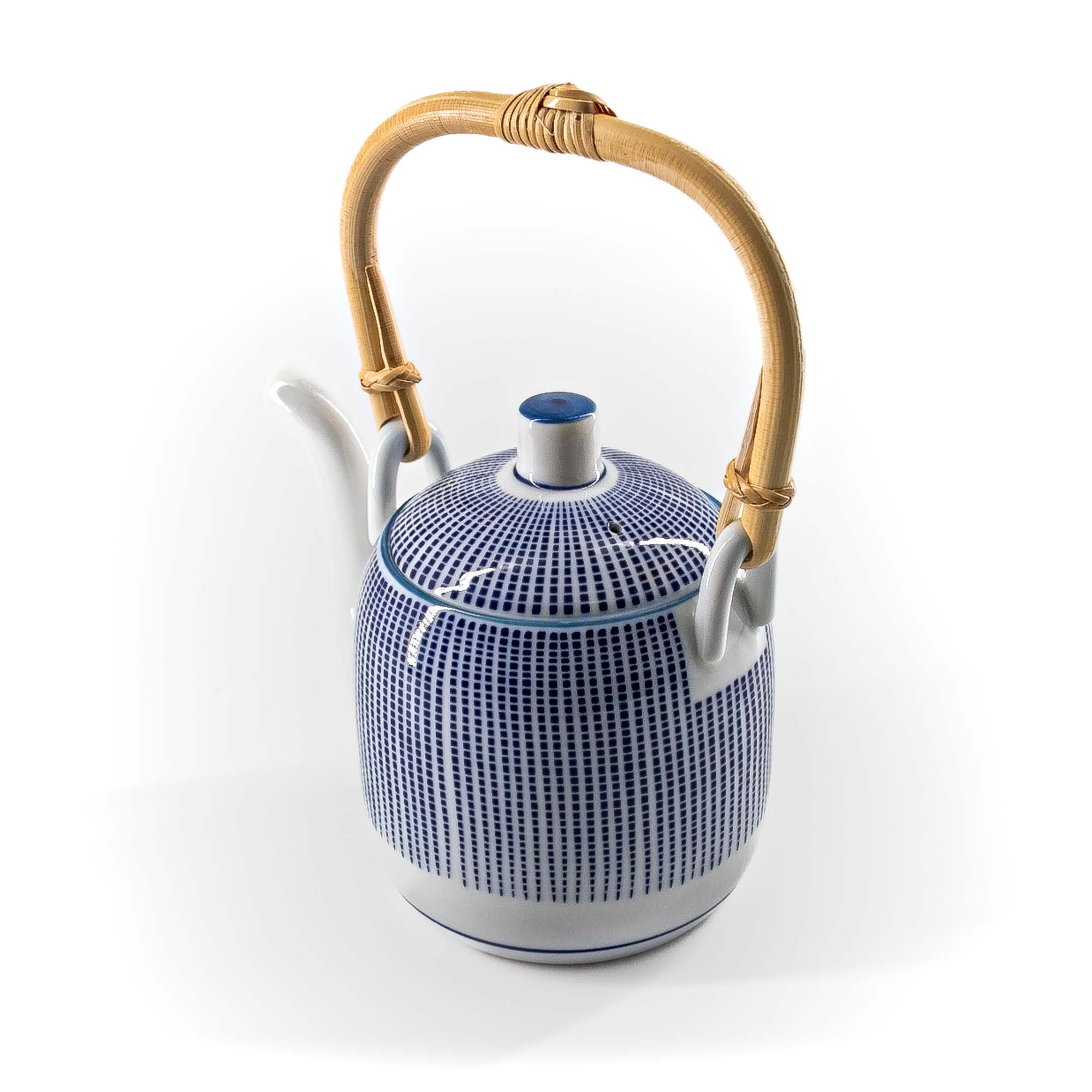 TOKUSA Jikichabin Porzellankanne 600 ml Weiß Blau – Bild 5